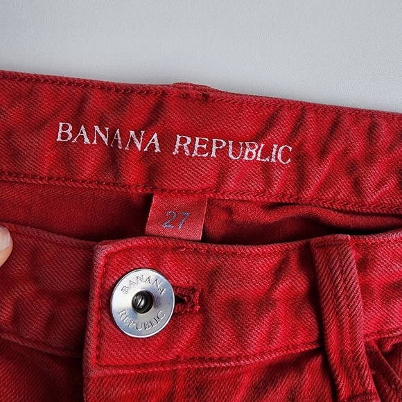Banana Republic Washed Red Women's Skinny Jeans Red Size 27 Cotton 30×29J3 - Picture 4 of 12